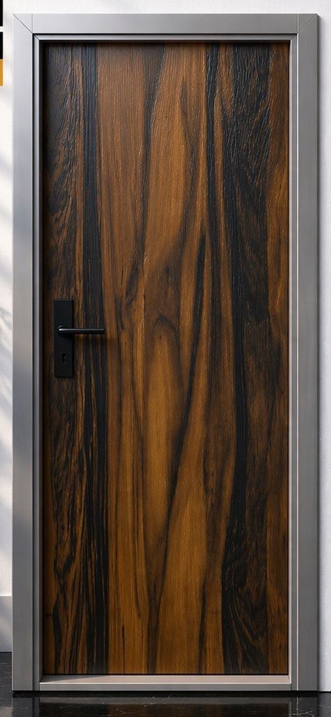 Turkish door with embossed tactile wood grain finish